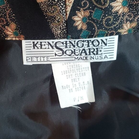 VNTG Kensington Square Brown & Turquoise Blazer - Picture 10 of 11
